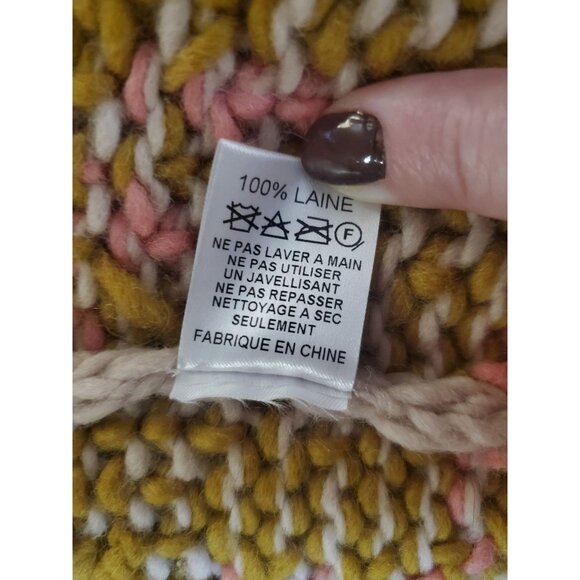 Amalialad Anthropology Wool Cardigan Sweater Size Medium Granola Chuncky Knit - Picture 14 of 16